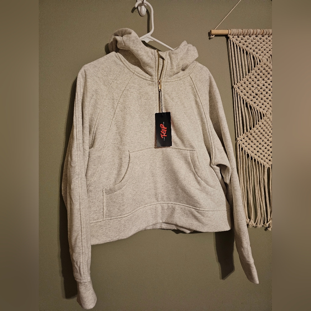 NWT The Gym People Marbled Grey 3/4 Zip Sweatshirt - Size XL